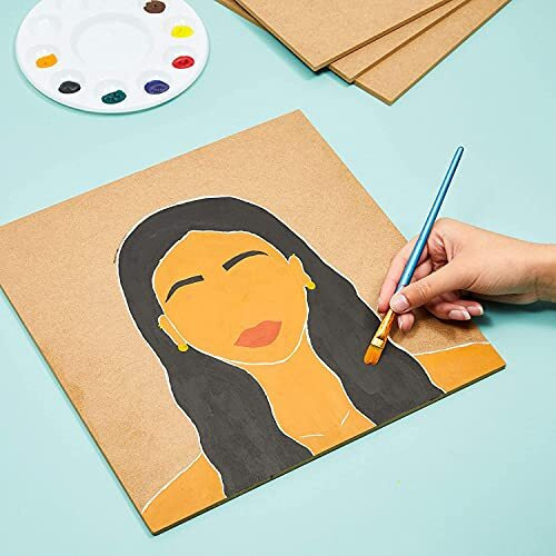 Variety Canvas 6 Piece 6 X 6 Inch Mdf Boards For Art And Craft, Wood Mdf Sheets For Craft Work, Diy Mdf Cutouts