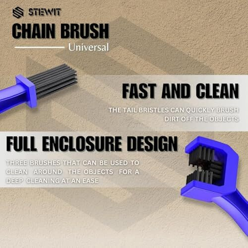 Stewit Universal Motorcycle/Cycle Chain Cleaner Brush For Bikes (Blue)