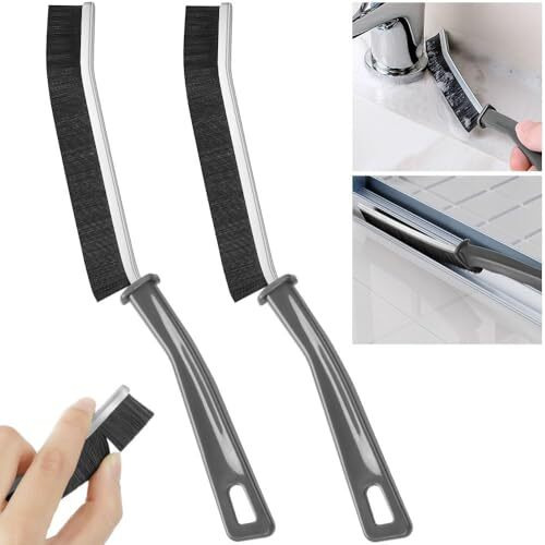 Stewit Plastic Gap Cleaning Brush,Bathroom Gap Cleaning Brush,Clean The Dead Corners Of Kitchen Tiles,Multifunctional Window Slots,Multi-Purpose Door Window Track Deep Cleaning Brush Pof 2 (Gap Brush)