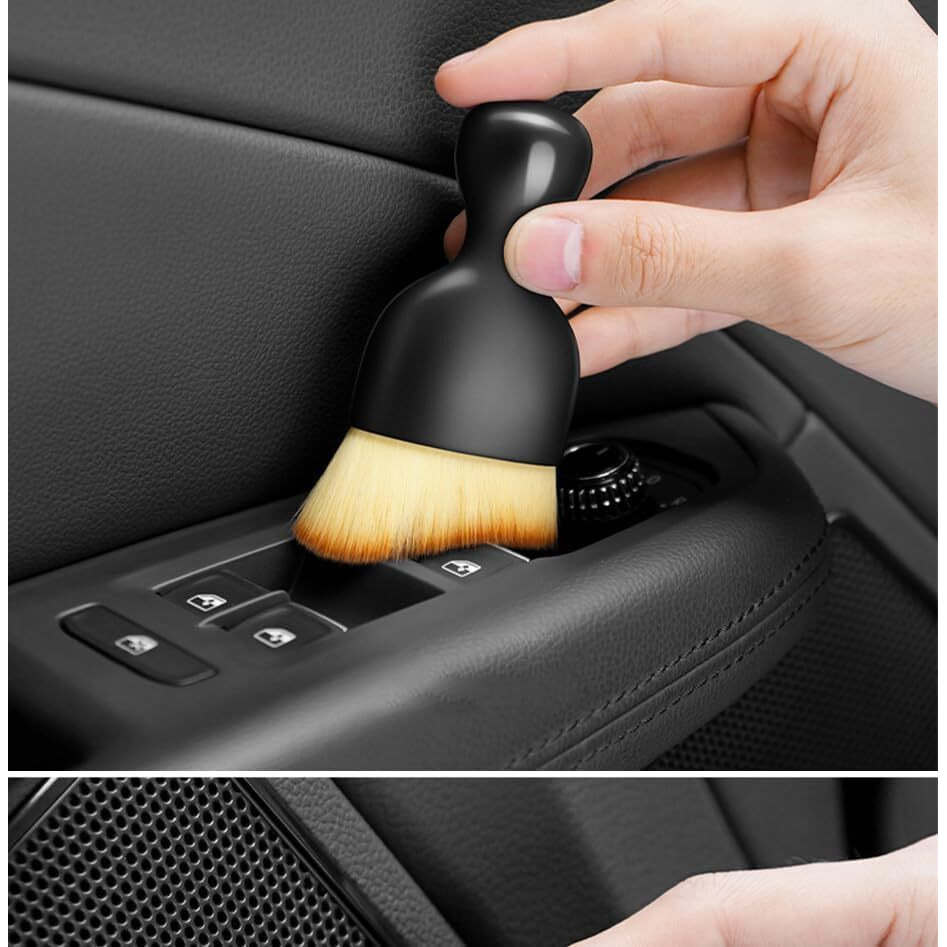 E-Cosmos Brush Mini Car Cleaning Brush With Handle And Dust Cover Car Ac Vent Cleaner Dashboard Cleaner Accessories For Detailing Brush Multipurpose Gadget Cleaner Car Duster Brush (Small) (1Pcs)