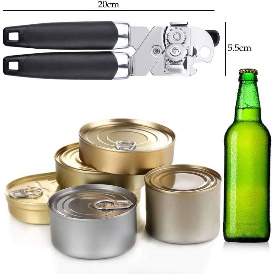 Tin Openers Can Opener 3-In-1 Stainless Steel Manual Tin Openers With Non-Slip Handle Can Openers Perfect Kitchen Tool