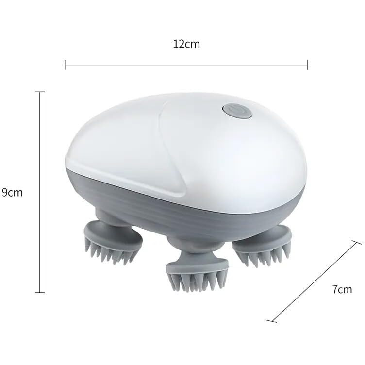 Qlect Elite Scalp Massager | 96 Silicon Kneading Points With Detachable Heads | Scalp, Body & Head Massager For Hair Growth (Silver)