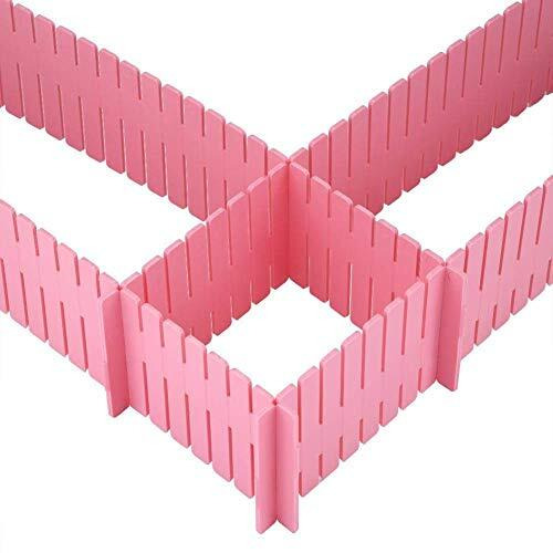Leawall Adjustable Stretchable Interlocking Drawer Clapboard Divider/Grid Closet Sorting Partition/Plastic Strips Separators Cabinet Storage Box,1 Set Of 6 Pc, Multi Color, Bag Organisers, Multicolor