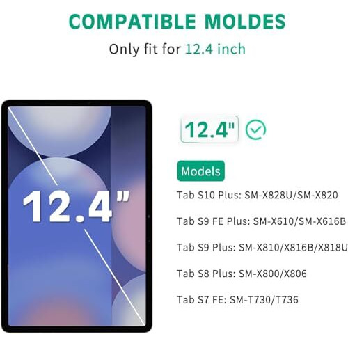 Techshield Tempered Glass Screen Protector For Samsung Galaxy Tab S10 Plus/ S9 Fe+/S9 Plus/S8 Plus/S7 Plus/S7 Fe 12.4 Inch Sm-X800/X806/T970/T975/T976/T735