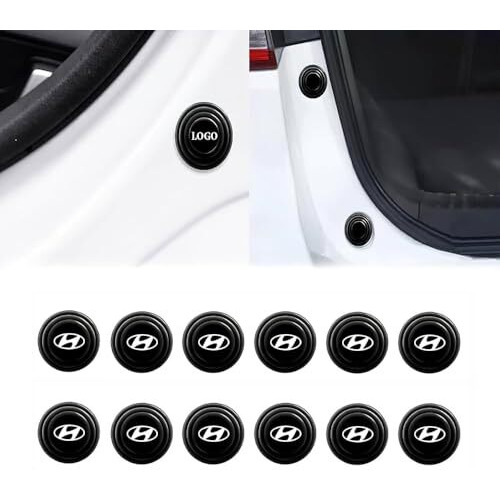 Dazzliq 12 Pcs Rubber Car Door Shock Absorber Protection Stickers, Gadgets For Absorption Exter, Creta, Venue, Verna, I10, I20, Aura, Alcazar, Tucson, Santro, Eon