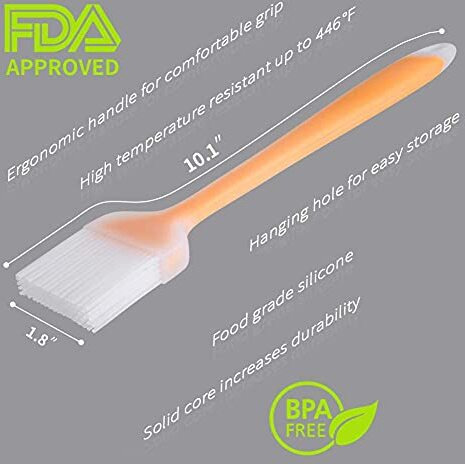 Bagonia Basting Brush Silicone Pastry Brush Oil Cooking Brush For Bbq Grilling Barbeque Kitchen Baking, Spreading Butter Sauce Marinades For Food, Heat Resistant, Dishwasher Safe