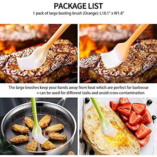Bagonia Basting Brush Silicone Pastry Brush Oil Cooking Brush For Bbq Grilling Barbeque Kitchen Baking, Spreading Butter Sauce Marinades For Food, Heat Resistant, Dishwasher Safe