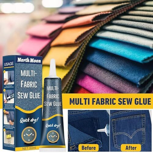 Blase Fabric Adhesive Glue Strong Bond Clear Drying Waterproof Sew Glue Permanent Washable For Repair, Make Patches On Clothes, All Fabrics 50Ml- Pack Of 1