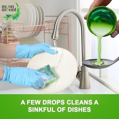 Moon & Mount Dishwash Liquid Gel Green Apple Can Jar, Leaves No Residue, Grease Cleaner For All Utensils, Dishwashing Liquid 5 Liter