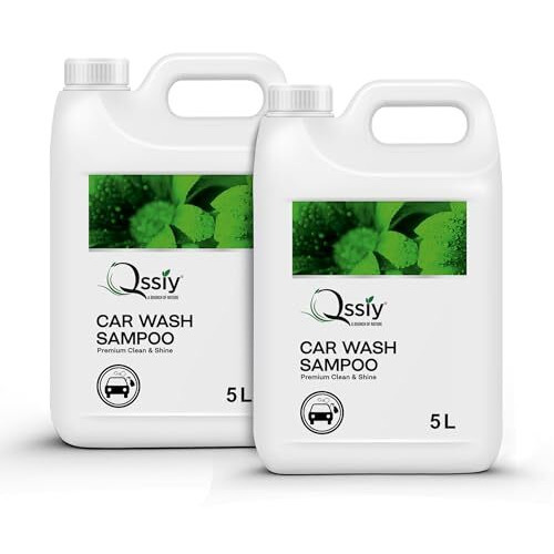 Qssiy Car Shampoo, Cleans And Shines Cars, Bikes, Motorbikes Extra Shine Shampoo,High Foam Carwash Shampoo 10 Liter (Green Apple)
