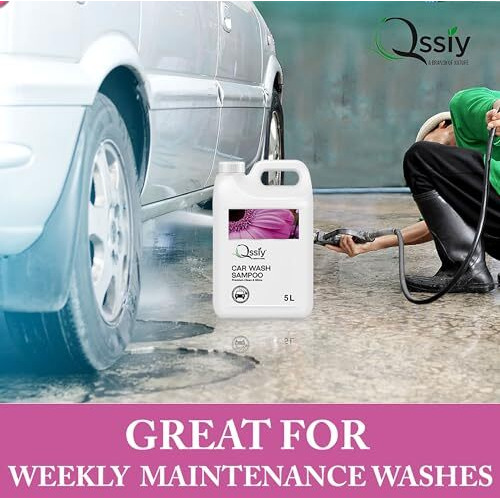 Qssiy Car Shampoo, Cleans And Shines Cars, Bikes, Motorbikes Extra Shine Shampoo,High Foam Carwash Shampoo 10 Liter (Rose)