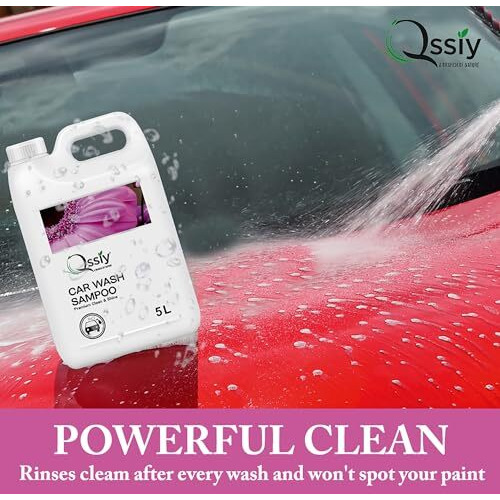 Qssiy Car Shampoo, Cleans And Shines Cars, Bikes, Motorbikes Extra Shine Shampoo,High Foam Carwash Shampoo 10 Liter (Rose)