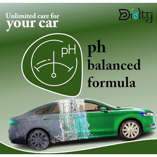 Diolty Car Shampoo With Extra Foaming For Car Care And Cleaning, Concentrated Washing Liquid, Ph Balanced 1L (Green Apple)