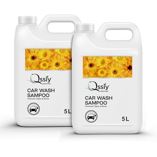Qssiy Car Shampoo, Cleans And Shines Cars, Bikes, Motorbikes Extra Shine Shampoo,High Foam Carwash Shampoo 10L (Lemon)