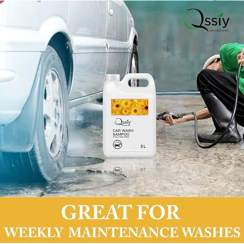 Qssiy Car Shampoo, Cleans And Shines Cars, Bikes, Motorbikes Extra Shine Shampoo,High Foam Carwash Shampoo 10L (Lemon)