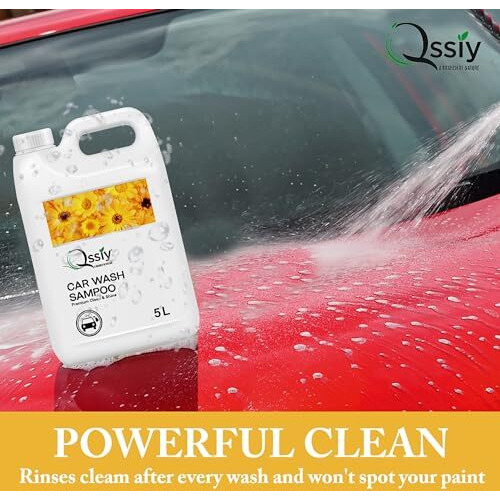 Qssiy Car Shampoo, Cleans And Shines Cars, Bikes, Motorbikes Extra Shine Shampoo,High Foam Carwash Shampoo 10L (Lemon)