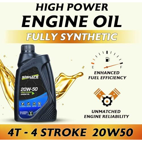 Signate 20W50 Street Race Bike Engine Oil 1L, High Performance Engine Oil For Motor Cycle, Maximum Gear Protection & Efficient Performance Bike Oil, 1L