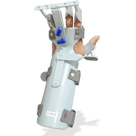Helrdx Aluminium Dynamic Cockup Splint With Finger Extension Assist | Universal Hand Support | Post-Surgical Dynamic Hand Splint (For Left Hand)