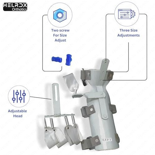 Helrdx Aluminium Dynamic Cockup Splint With Finger Extension Assist | Universal Hand Support | Post-Surgical Dynamic Hand Splint (For Left Hand)