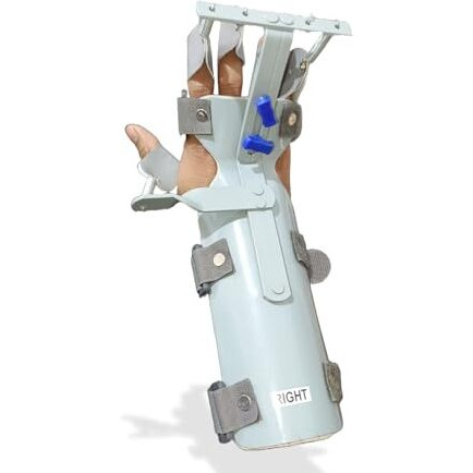 Helrdx Aluminium Dynamic Cockup Splint With Finger Extension Assist | Universal Hand Support | Post-Surgical Dynamic Hand Splint (For Right Hand)