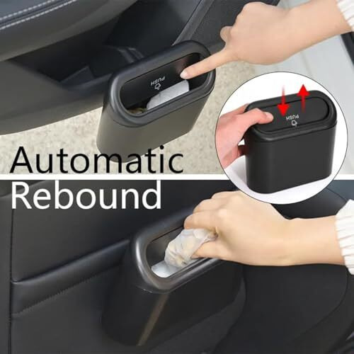 Olafur Car Trash Can With Lid, Mini Vehicle Trash Bin Car Dustbin Garbage Organizer, Automotive Garbage Can Bin Trash Container For Auto Cars, Home, Office.Etc
