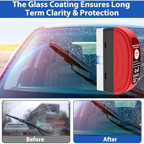 Olafur Automotive Oil Film Cleaning Brush, Glass Cleaning Board, Car Glass Oil Film Removal Cleaner, Powerful Windshield Cleaner & Oil Film Remover, Enhance Visual Effect Of Windshield