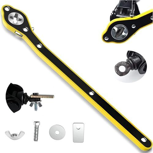 Harboan Car Jack Ratchet Wrench For Car, Long Handle For Scissor Jack, Positive And Reversal Knob Design (Jack Wrench Ratchet)
