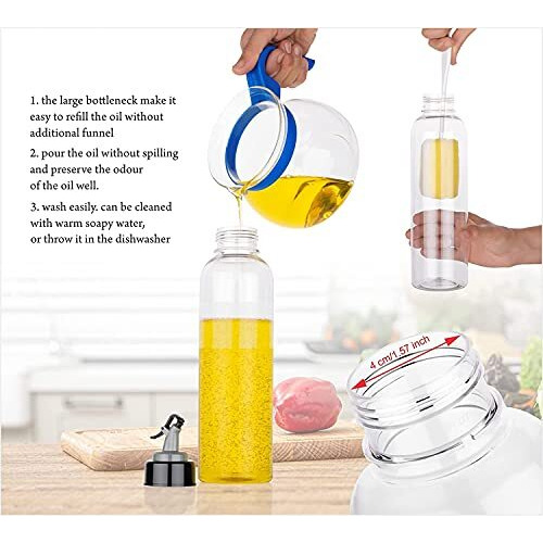 Kbs Oil Dispenser 1 Litre Cooking Oil Dispenser Bottle Oil Container Kitchen Accessories Items (Pack-Of-2-1000Ml)