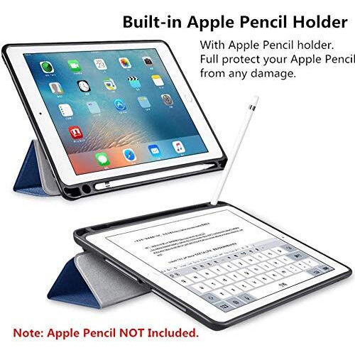 Proelite Smart Pu Flip Case Cover For Apple Ipad 10.2" 9Th Gen (2021) / 8Th Gen / 7Th Gen With Pencil Holder, Black