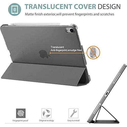 Proelite Case For Ipad Air 11 Inch M3/M2 2025/2024, Air 5Th Gen 2022/Ipad Air 4Th Gen 2020 10.9 Inch, Slim Hard Pc Translucent Back Shell Smart Cover Fit Ipad Air 11 M3/M2 & Air 10.9 Case, Grey