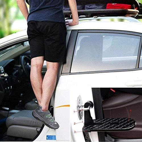Sinex Car Doo Rstep Easy Access To Car, Folding Car Door Latch Hook Step Mini Foot Pedal Ladder For Jeep Suv Roof | Metal, Aluminium And Rubber