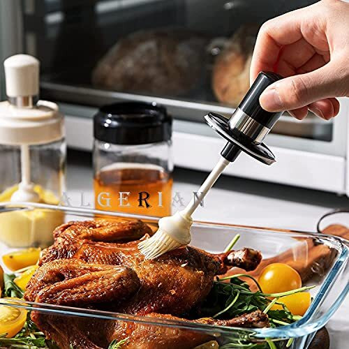 Algerian Store Leakproof Transparent Glass Jar With Brush For Oil Ghee,Borosilicate Glass Food Storage Jar With Brush,Ghee Jar With Brush(250 Ml/1 Pcs)