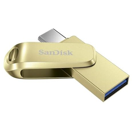 Sandisk Ultra Dual Drive Luxe Type-C 256Gb, Otg, Upto 400Mb/S, Pendrive, Gold, 5Y Warranty (Sdddc4-256G-I35Gd)