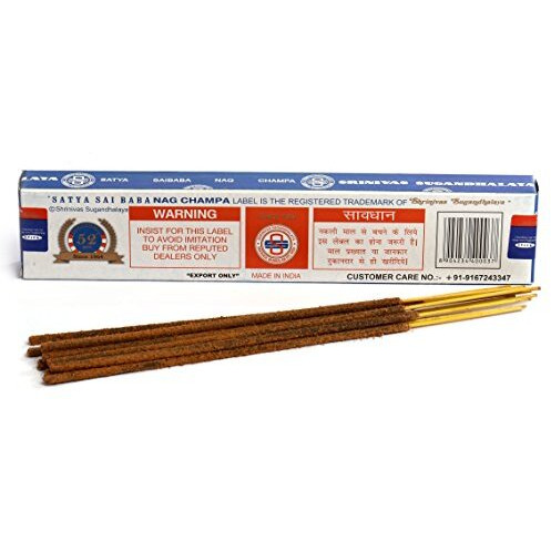Satya Sai Baba Original Nag Champa Joss Incense Sticks 15G Box (3 Packs)