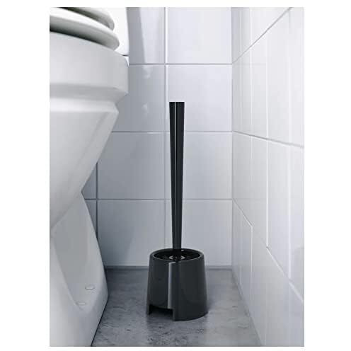 Ikea Hardwearing And Durable Toilet Brush With Holder (Black), Polypropylene,Plastic,Metal,Steel