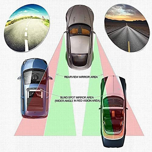 Detachi 3R-240 Car Glass Mirror Blind Spot, 360 Mirror, Rear View Convex Mirror, Parking Mirror For Car, Car Mirror Accessories Frameless 3R Original Suitable All Cars (Round 2-Pcs)