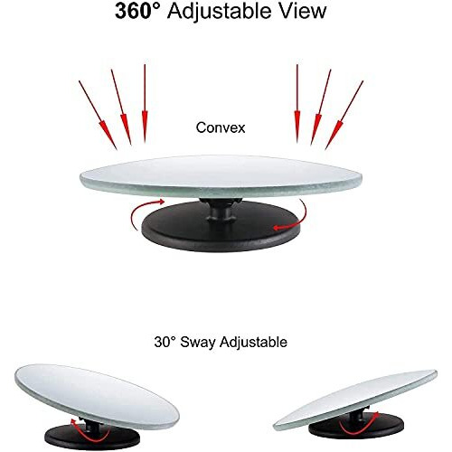 Detachi 3R-240 Car Glass Mirror Blind Spot, 360 Mirror, Rear View Convex Mirror, Parking Mirror For Car, Car Mirror Accessories Frameless 3R Original Suitable All Cars (Round 2-Pcs)