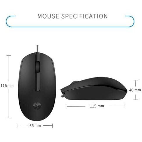 Hp M10 Wired Usb Mouse With 3 Buttons High Definition 1000Dpi Optical Tracking And Ambidextrous Design