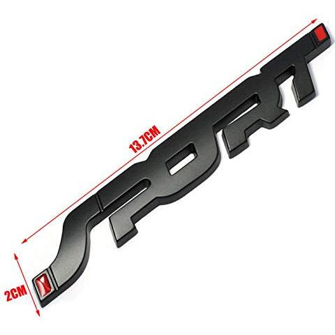 Automaze Sport Metal 3D Sport Logo Car Bike Sticker, 14 X 1.9 Cm, Black Chrome