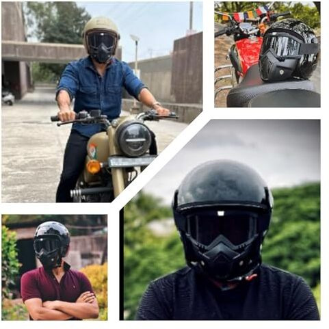 Sarte Tpu Goggle Mask Anti Scratch Uv Protective Open Face & Eyewear Windproof Dirt Shield Adjustable Strap Soft Foam Padded Detachable For Cycling Bike Off Road Racing Riding Unisex (Black)