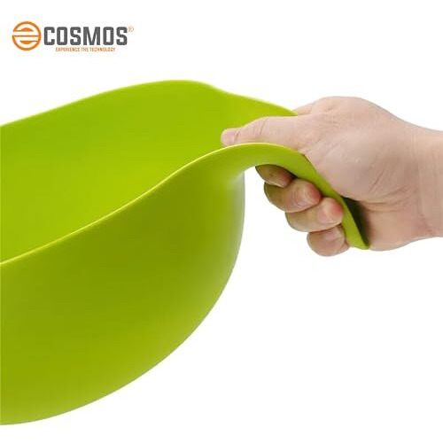 E-Cosmos Water Strainer Multi-Use Strainer/Washer Bowl For Rice Vegetable & Fruits (Rice Bowl) (Pack Of 1, Green)