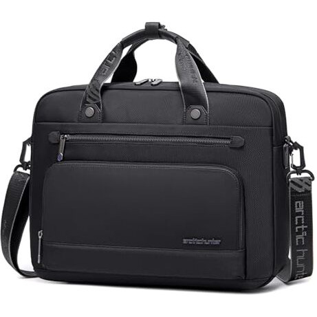 Arctic Hunter Office Laptop Bag For Men Women 15.6-Inch Laptop Messenger Bag Polyester Water-Resistant Laptop Sling Shoulder Bag Briefcase Hand Bag Anti-Theft Shockproof,Black