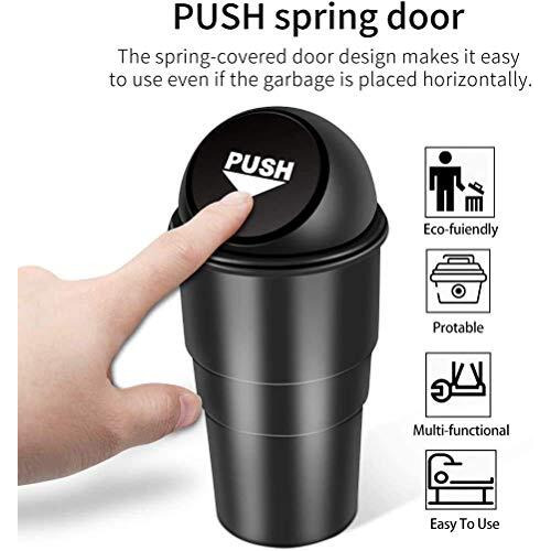 Inkulture Mini Car Trash Bin Can Holder Dustbin - Black (L 17 X W 6.5 Cms)(Plastic, Manual-Lift)