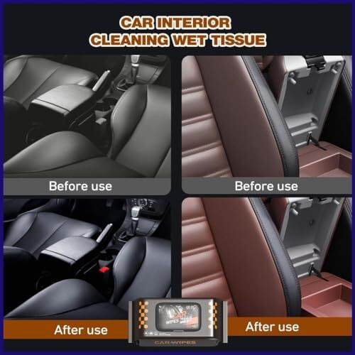 Winkelen Car Interior Cleaning Wet Wipes Tissue Paper 160 Pcs, Car Seat Window Cleaning Disposable Wipes For Car Care, Auto Car Dashboard Glass Leather Steering Cleaner Wipes For Cleaning Car (2 Pack)
