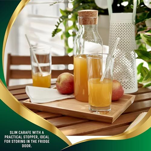 Ikea 365 (34 Oz) Clear Glass Carafe With Cork Stopper, Ideal For Hot And Cold Water Pitcher, Tea/Coffee Maker, Iced Tea, Beverage Pitcher As Well As For Serving Wine