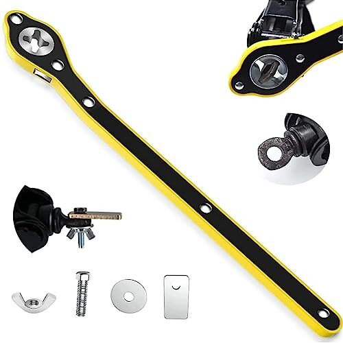 Kroywen Smart Auto Jack Ratchet Wrench - Long Handle Labor-Saving With Adapter For Car, Suv, Motorcycle Tire Wheel Nut