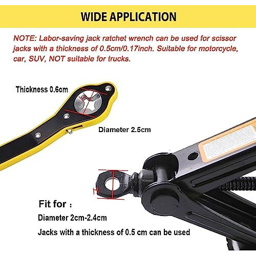 Kroywen Smart Auto Jack Ratchet Wrench - Long Handle Labor-Saving With Adapter For Car, Suv, Motorcycle Tire Wheel Nut