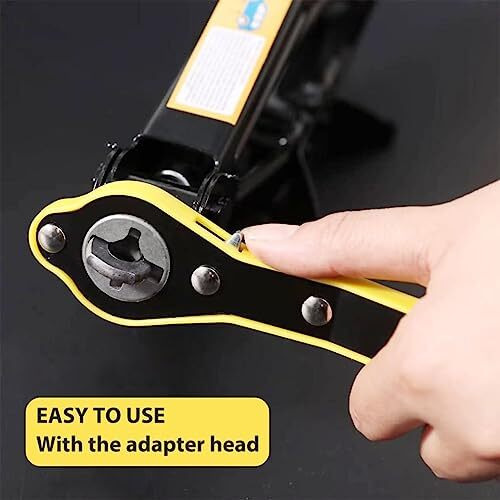 Kroywen Smart Auto Jack Ratchet Wrench - Long Handle Labor-Saving With Adapter For Car, Suv, Motorcycle Tire Wheel Nut