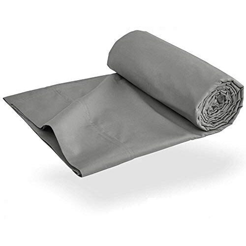 100% Cotton Bedsheet With Pillow Cover |Soft And Smooth Bedsheets |Comfort Bed Sheet | Chadar - Flat Sheet With 2 Pillow Covers (18X28 Inch) -Single (60X90 In)_Dark Grey Solid