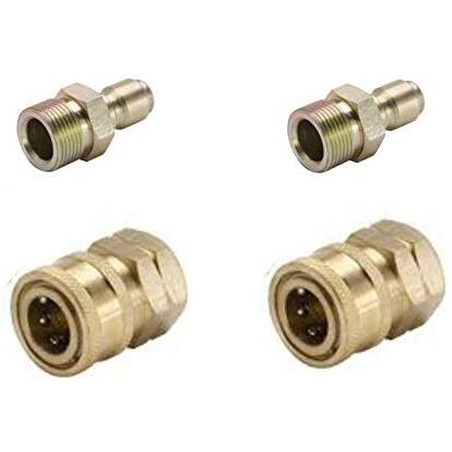 Starq Quick Connect Adapter Fittings For Pressure Washer Hose Pipe M22 X 15 (Set Of 2 Male And 2 Female)
